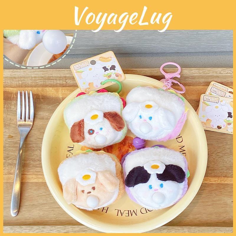 Dog Plush Sandwich Keychain Cartoon Animal Doll Backpack Pendant Festival Gift