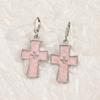 Goth Vintage Pink Crystal Cross Pendant Earring for Women Girl Irregular Oil Drip Ear Buckle Y2K Grunge Jewelry Accessories
