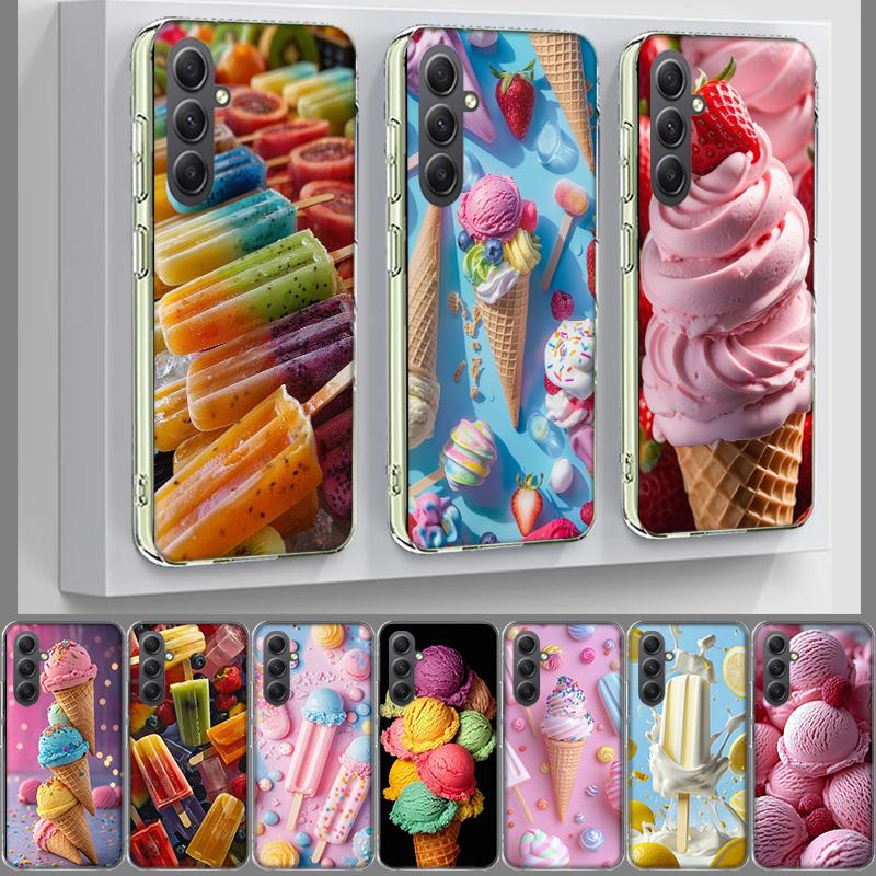 Colorful Ice Cream and Popsicles Phone Case for Samsung A17 A37 A57 A07 A16 A26 A36 A56 A06 A02S A12 A22 A32 A52S A04S A14 A24 A