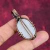 Rainbow Moonstone Pendant Handmade Gemstone Pendant Copper Wire Wrapped Jewelry