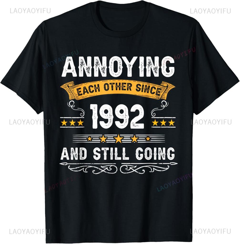 Vintage 33th Birthday Decorations Vintage 1992 33 Years Old TShirt Print On DeUnisexd Streetwear Short Sleeve Camiseta Hombre