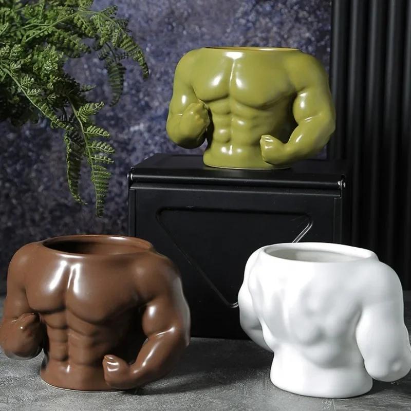 1pc 300ml New Arrivals Creative Water Cup Personality Birthday Gift To Boyfriend Boudoir Ceramic Mug Creative Beefy Muscle Cup