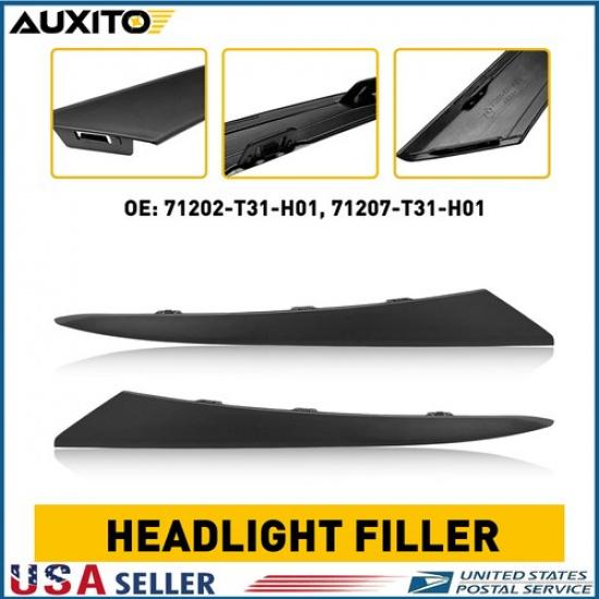 2x Headlight Eyelid Molding Trim Lower Filler Cover For -2024 Honda Civic N
