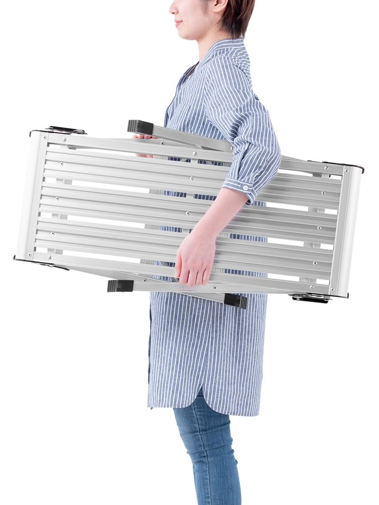 Aluminum Scaffolding Car Wash 2 Height Load Capacity Top Plate 76cm x Lightweight Wide Silver E-Supply Platform, Stand, Tiers, 50cm, 150kg, 30cm,