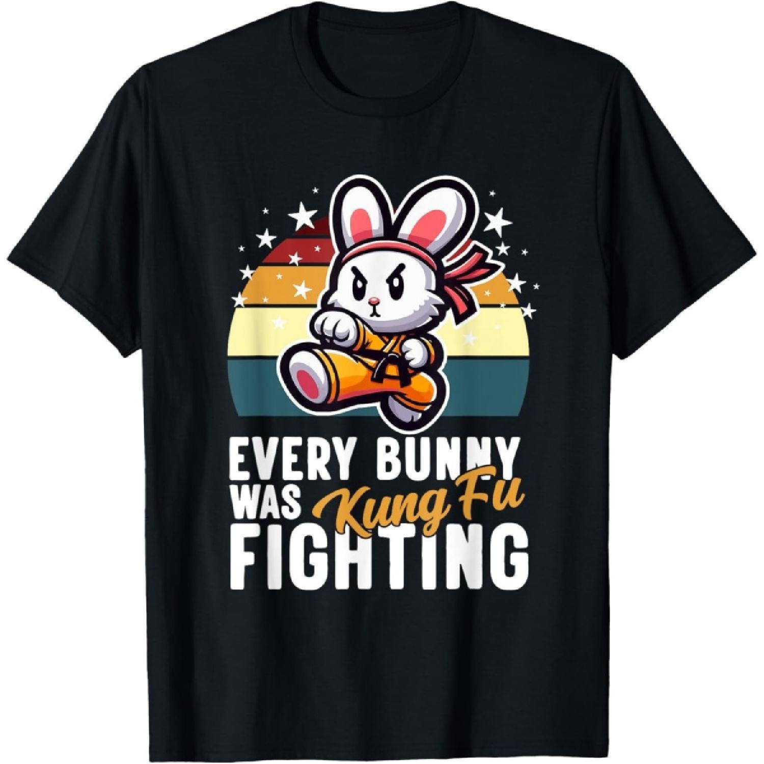 Every Bunny Was Kung Fu Fighting - Funny Rabbit Martial Art T-Shirt S