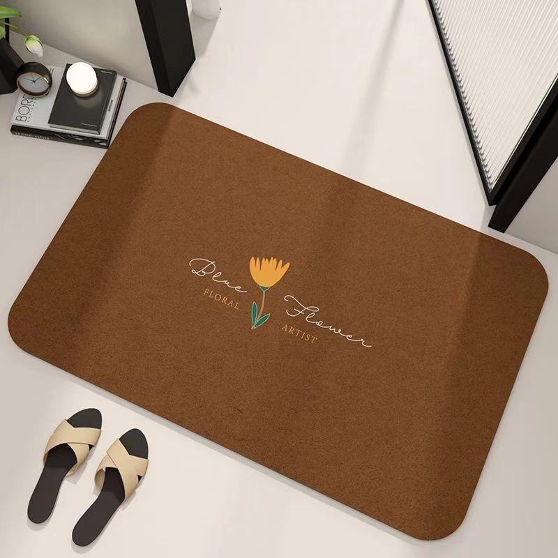 Diatom Mud Bathroom Absorbent Floor Mat, Toilet, Bathroom Door Quick-drying Non-slip Floor Mat, Shower Leave-in Quick-drying Mat