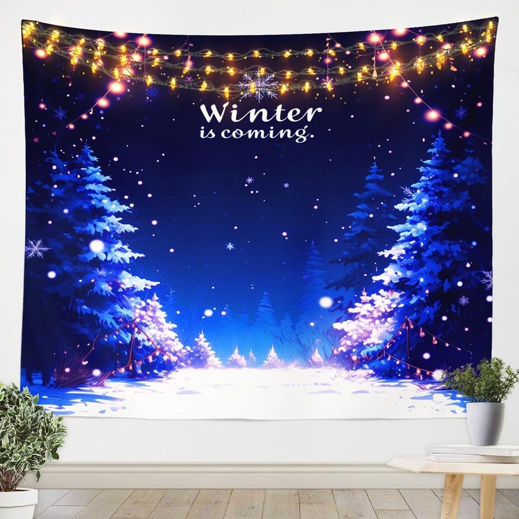 Vintage Merry Christmas Tapestry Santa Claus Tapestry Wall Hanging for Kids Boys Girls Christmas Deer Elk Wall Tapestry Xmas