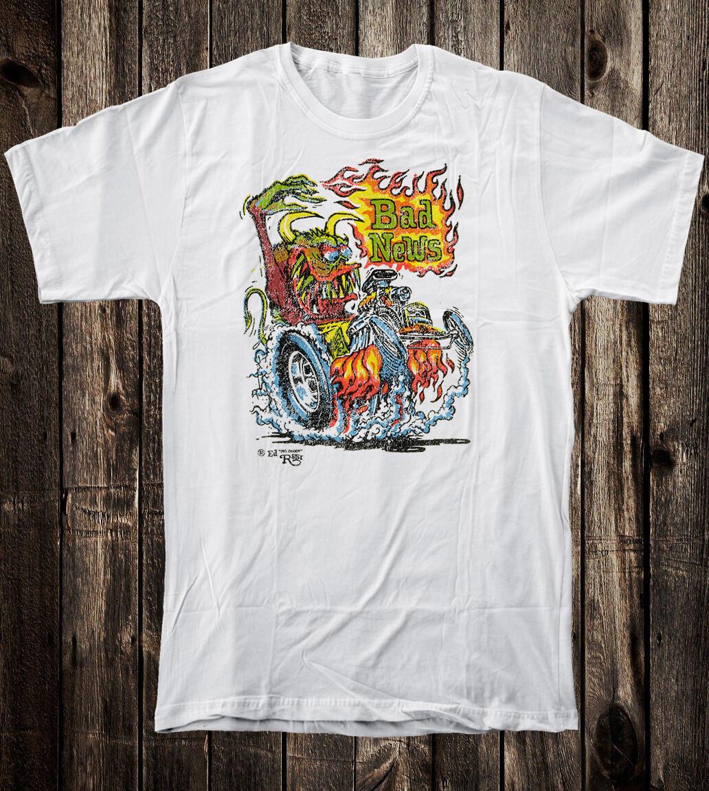 Ретро Футболка Хот Род 100% Хлопок Ed Big Daddy Roth Bad News XXXXL