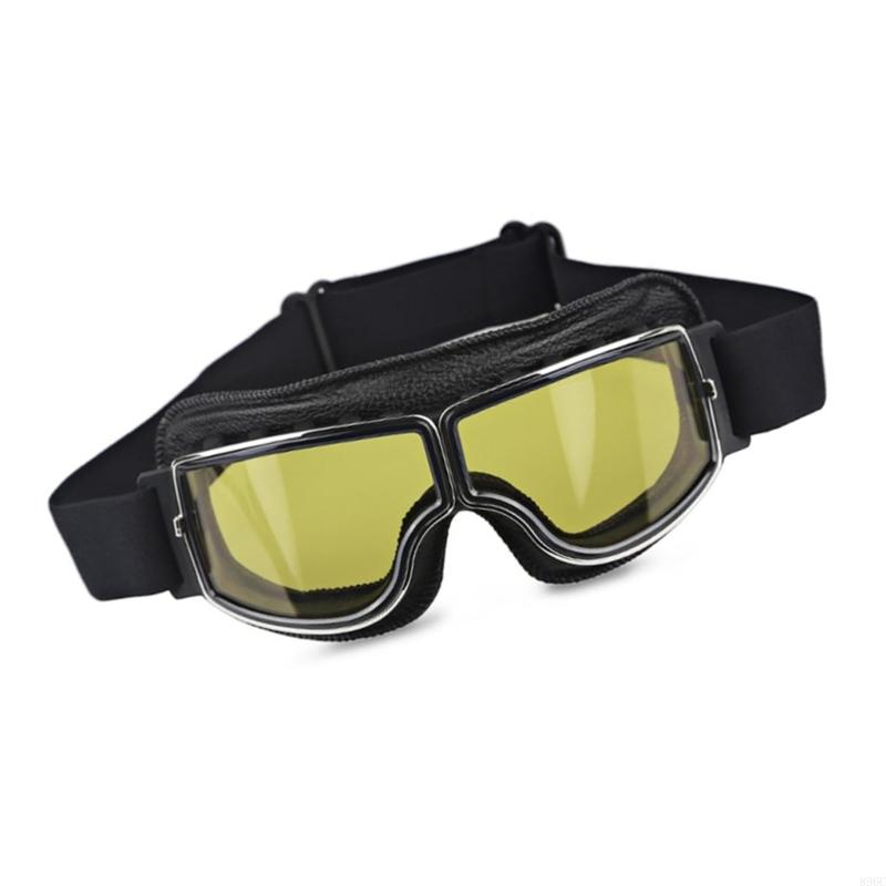 Retro Windproof Goggles For Motorcycle Riding With Clear Lens And Adjustable Strap Face Protections Against Dust 896C
