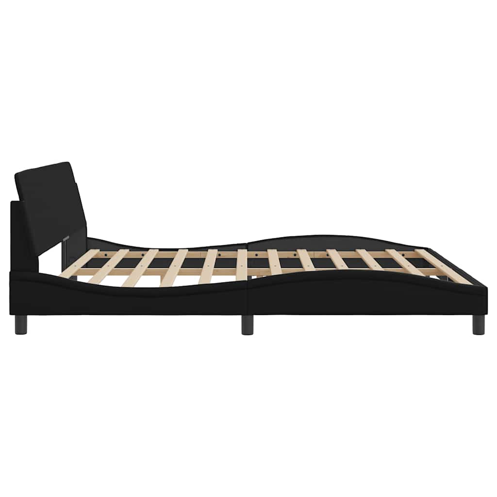 Bed Frame  Dover  Black 193 x 203 cm Faux Leather