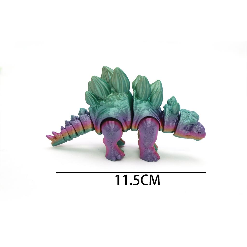 Jurassic 3D Printing Stegosaurus Toy Simulation Dinosaur Figure Model Creative Gift Office Home Decoration Joints Movable