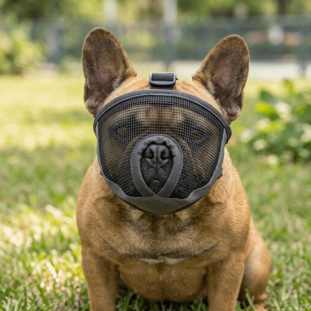 Adjustable Dog Mouth Guard Breathable Short Snout Dog Muzzle Durable Anti Bite Muzzle Daily Walk S