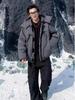 Men's Winter Cotton Jacket: American Style Hooded Coat with Stand Collar, Deconstructed Design, Trendy Cotton Padding.