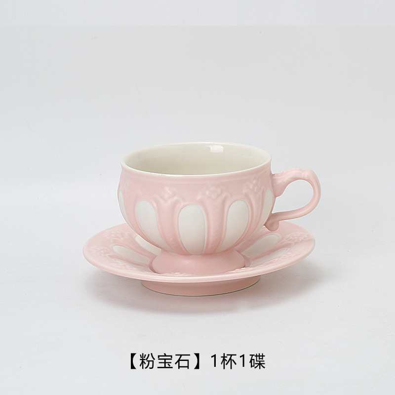 Afternoon Tea Set, Coffee Cup And Saucer Set, Spoon, French Retro Relief British Teapot Cup