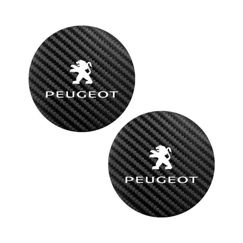 2Pcs Car Coaster Water Anti Slip Pad Silicone Waterproof Interior Accessories For New Peugeot 206 208 207 3008 308 2008 107 508