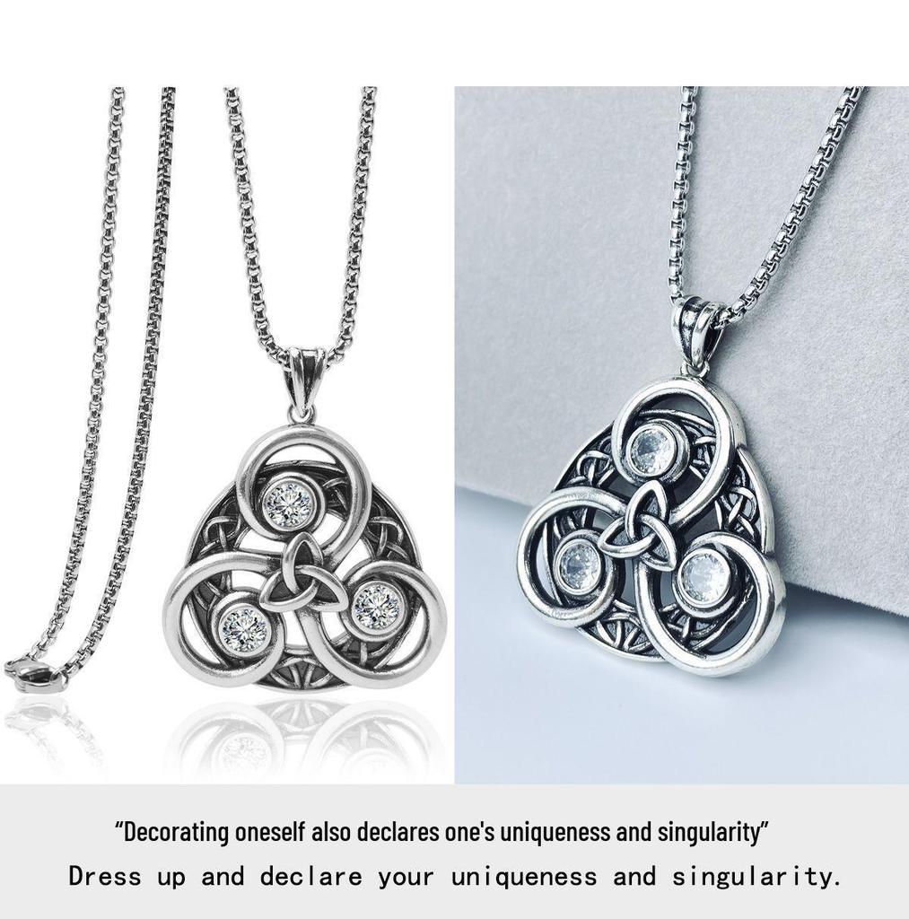 Xieweier Retro Celtic Knot Copper Unisex Yoga Necklace