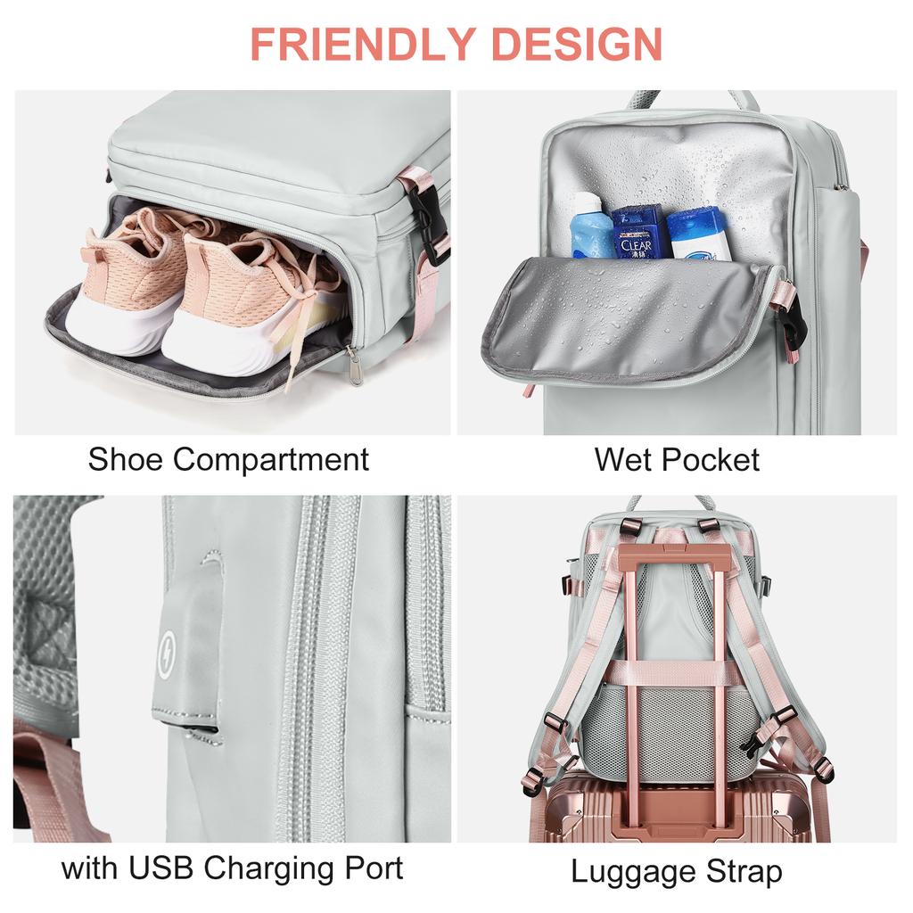 Laptop-Rucksäcke für Damen und Herren, großer wasserdichter Reiserucksack für die Uni, als Handgepäck zugelassener Vintage-Tagesrucksack für die Arbeit