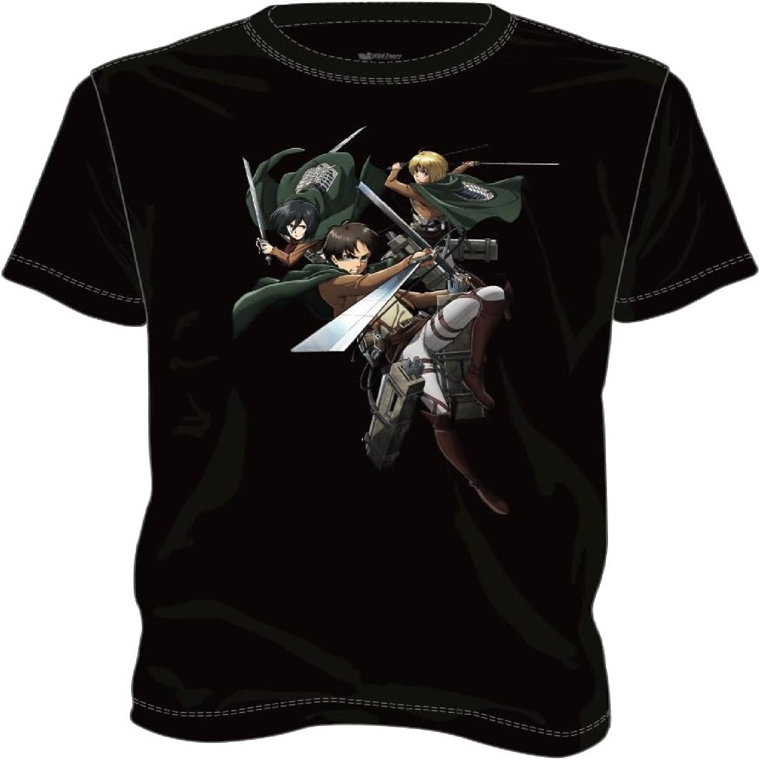 Официальная футболка тура - Размер L - Атака титанов - Мировой тур «За стенами» - Черная S