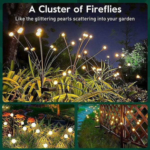 Upgrade 1/2/4 Stück Solar Glühwürmchen Lichter Außen Wasserdicht LED Garten Rasen Lampe Solar Schwingend Sonnenlichtbetrieben Landschaft Hof Terrasse Dekoration