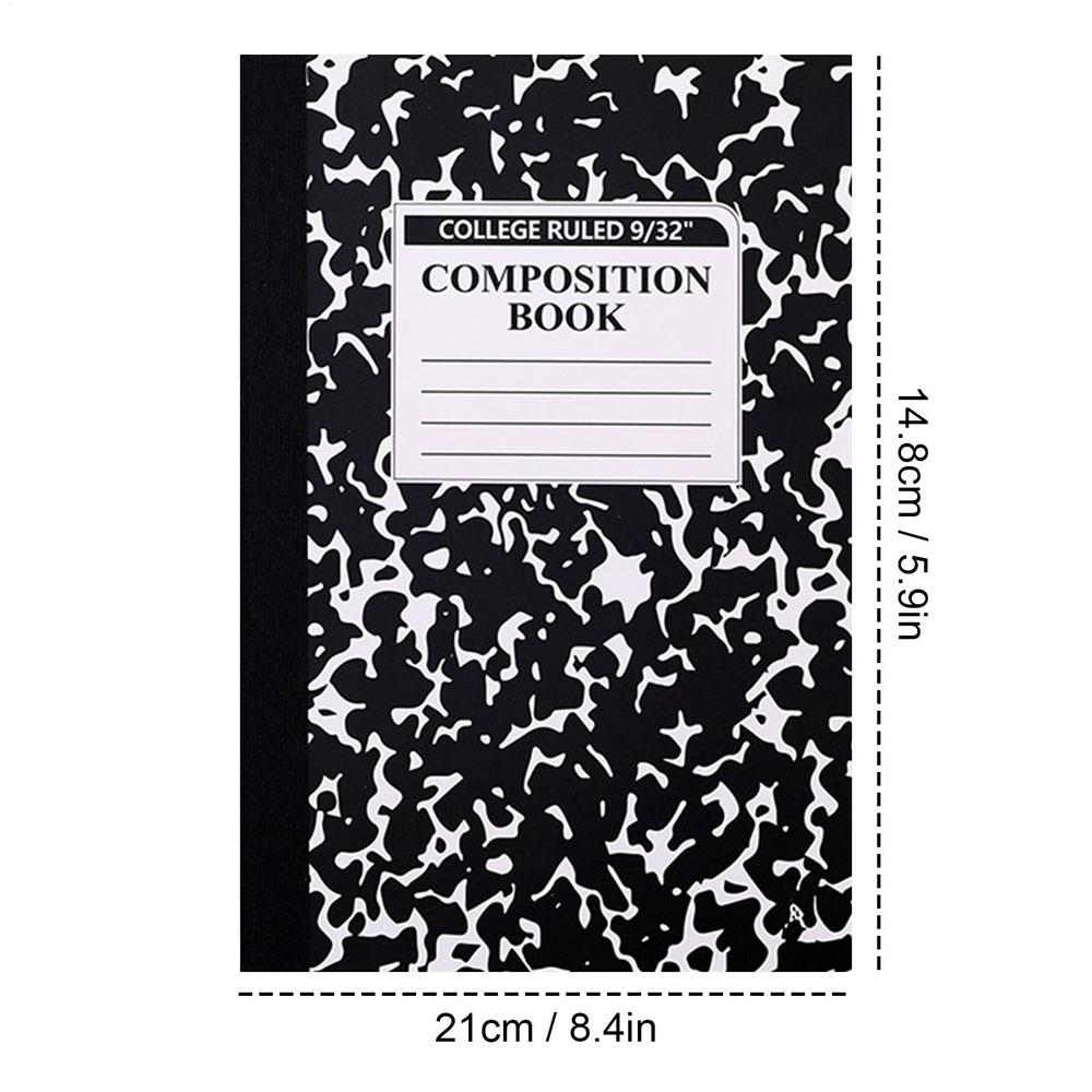 

A5 Ruled Notebook 60 Pages Smooth Writing Planner Marble Pattern Journal for Women, Men, Teacher, Home, School, Office, Work чорний