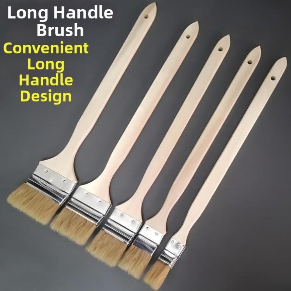 Long Handle Marine Paint Brush Solid Wood Handle Clean Brush New Wall Painting Brush Cleaning Tool
