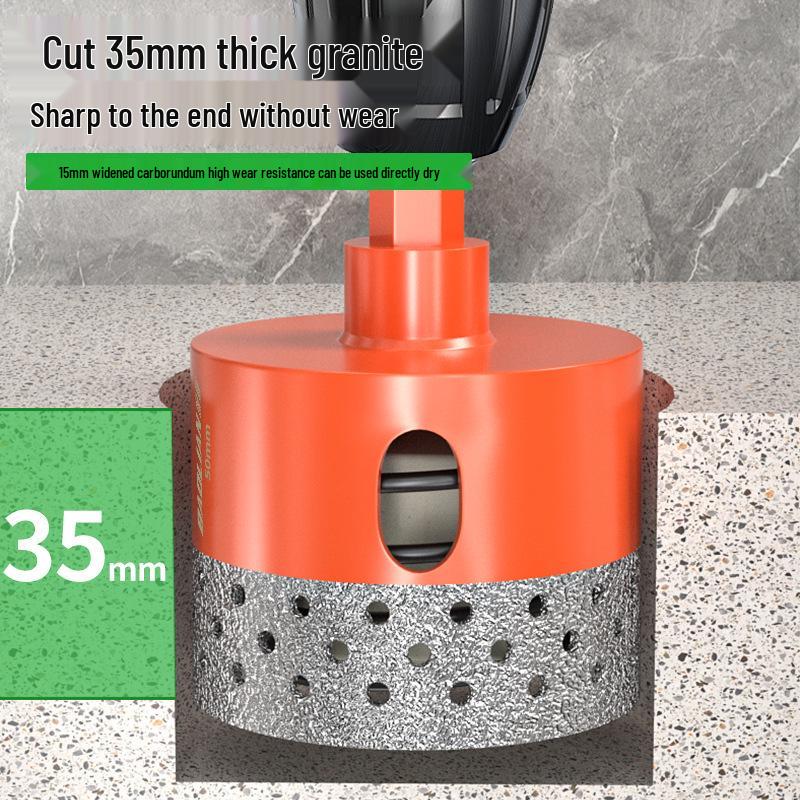 Baolian Dry Cut Hole Saw for Marble & Porcelain - Chip-Free Drilling Bit for Tile and Rock Slabs.