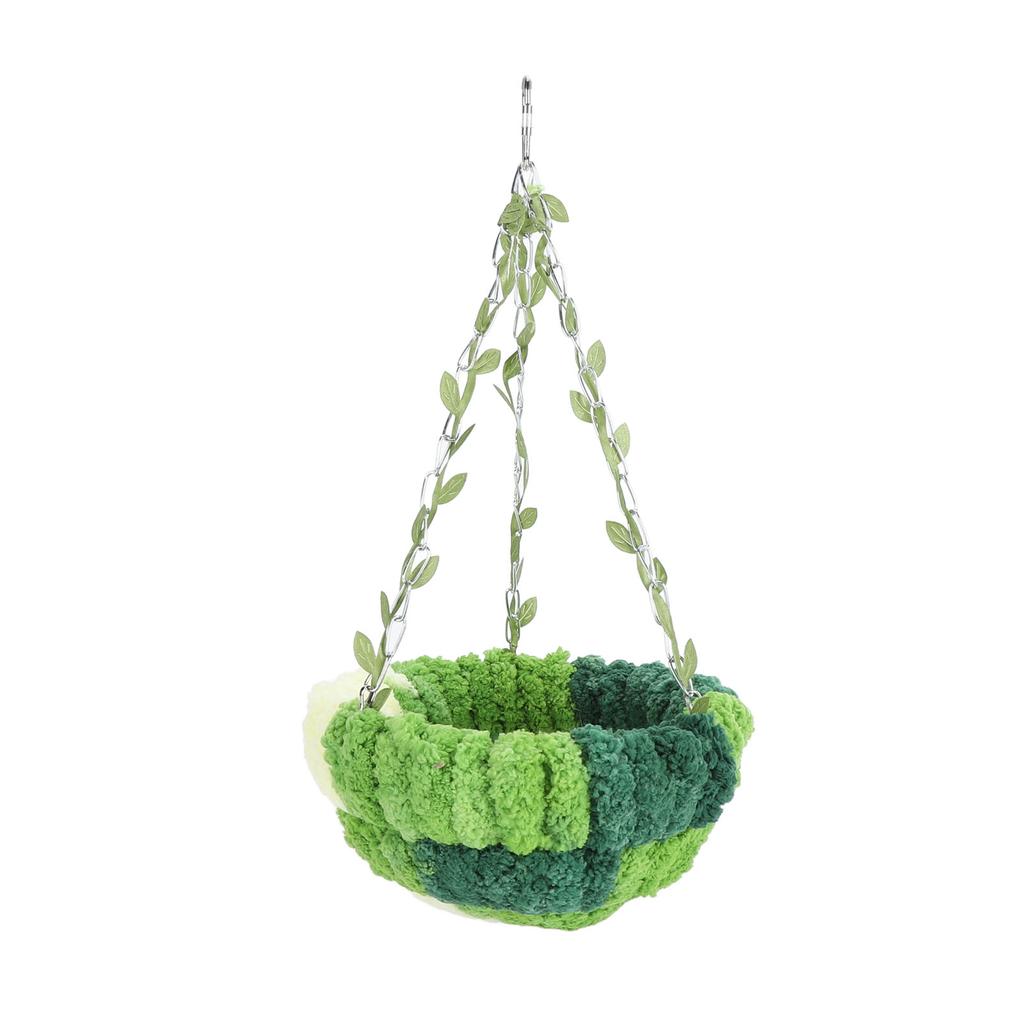Parrot Hammock Bed Comfortable Soft Coral Fleece Hanging Bird Sleeping Nest for Cage Green
