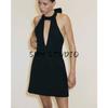 Summer New Women clothes French style Hepburn Backless Bowknot Decoration Neck Collar Short Dress 4661226