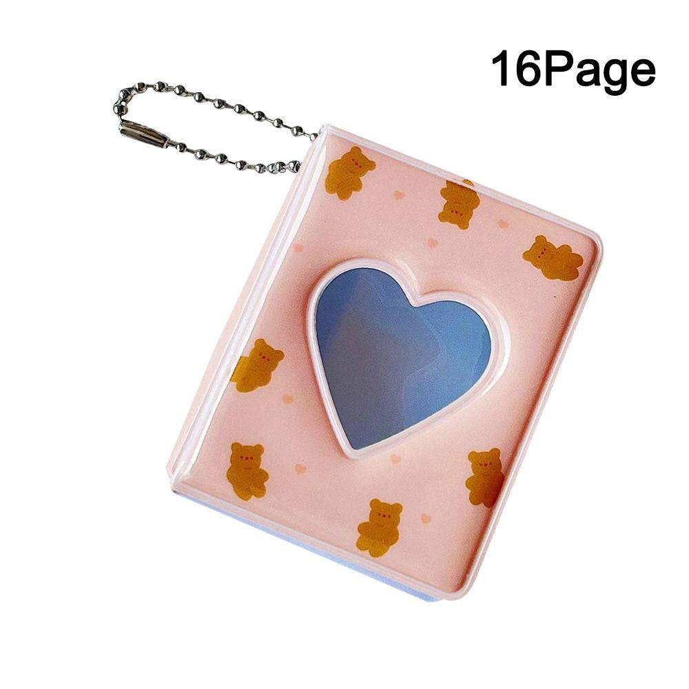 

16 карманов Держатель для фотокарточек Любовное сердце Держатель для фотографий Новая визитница темно-желтого