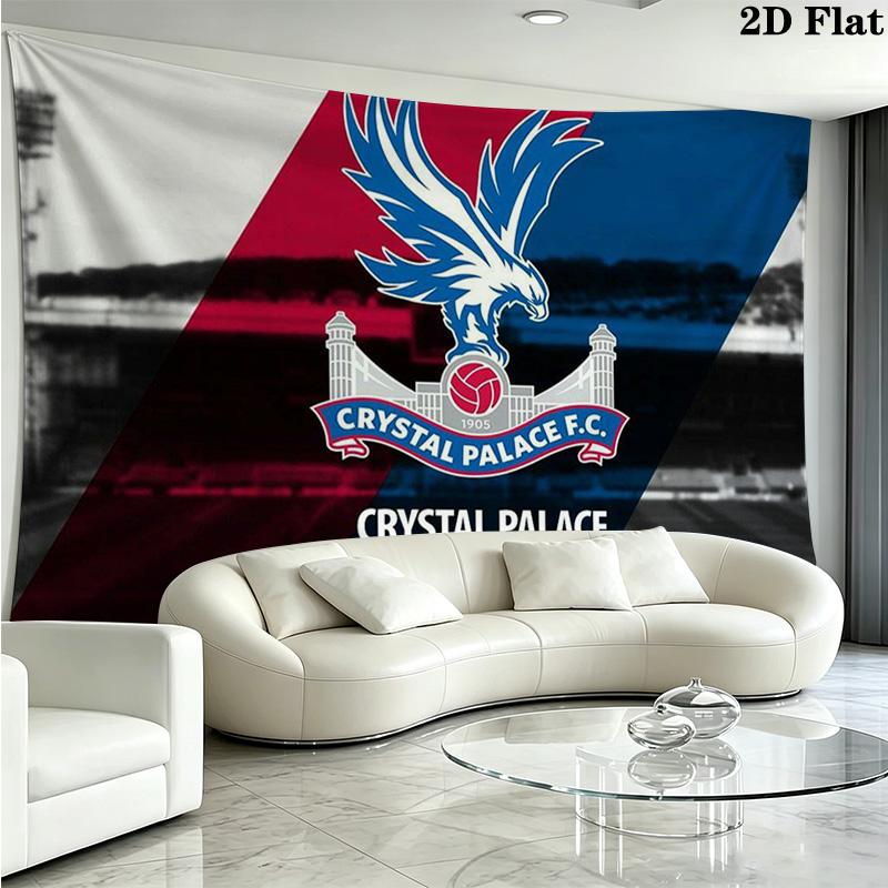 Tenture murale Crystal Palace FC Accrochage mural esthétique Couverture en tissu imprimé Tapisseries décoratives pour chambre à coucher salon Décoration d'intérieur
