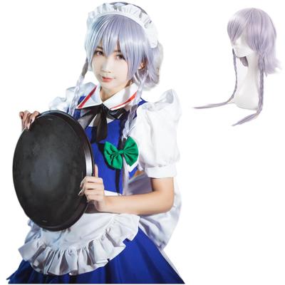 COSSA Fantasia de Cosplay Izayoi Sakuya com Peruca de Palco Izayoi Sakuya Natal, Estilo, Anime, Halloween, Roupa, (M)