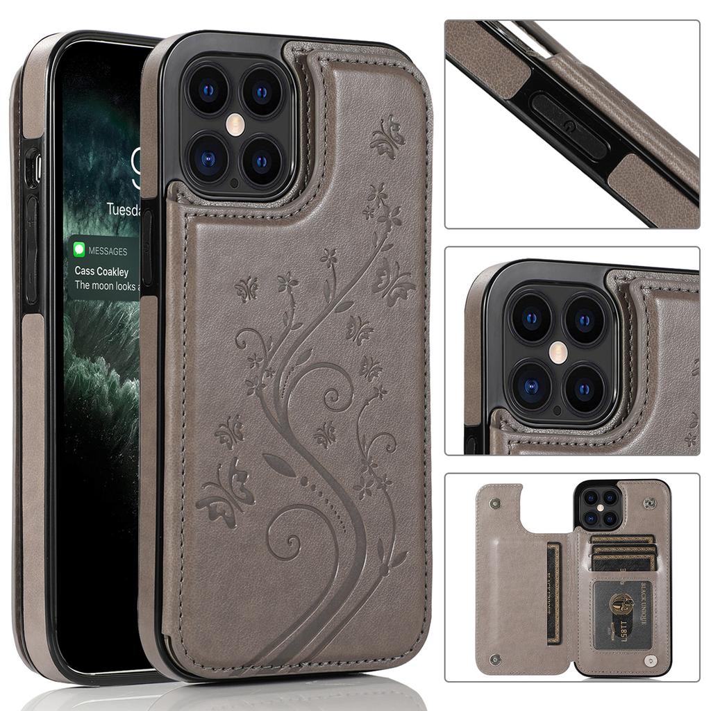 Suitable For IPhone 12 Pro Anti Drop Protective Case 11 Silicone Soft Shell 13 Promax Card Insertion Anti Drop Leather Case