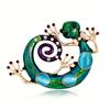 Fashion New Creative Lizard Crystal Enamel Badges Brooch For Women Men Animal Series Pin Corsages