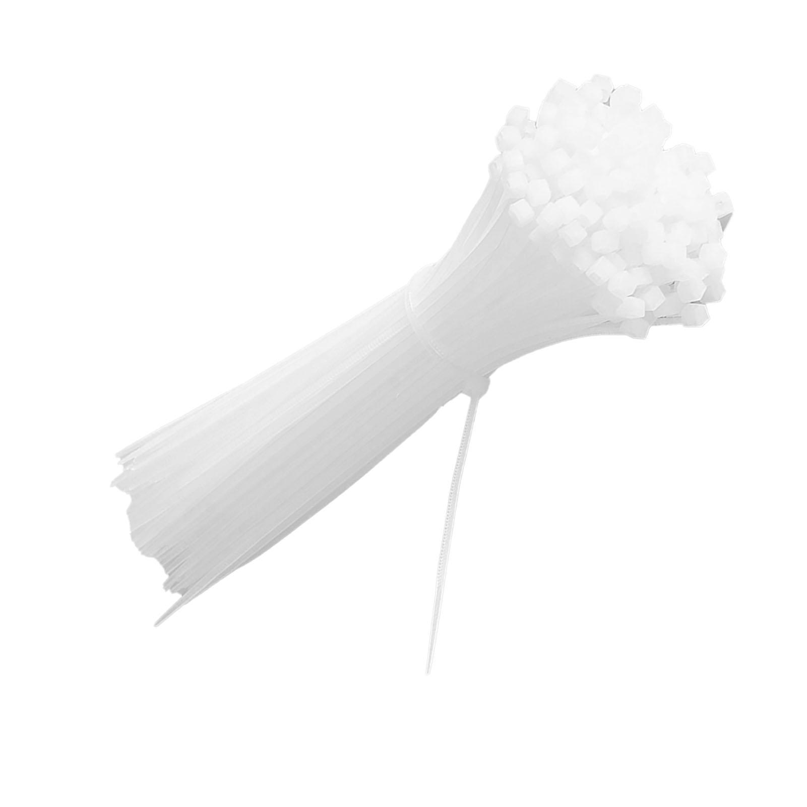 

Набір 1000 шт. білих нейлонових кабельних стяжок-хомутів потовщених безпечних нековзних практичних термостійких для кріплення кабелів ширина 1,8 мм