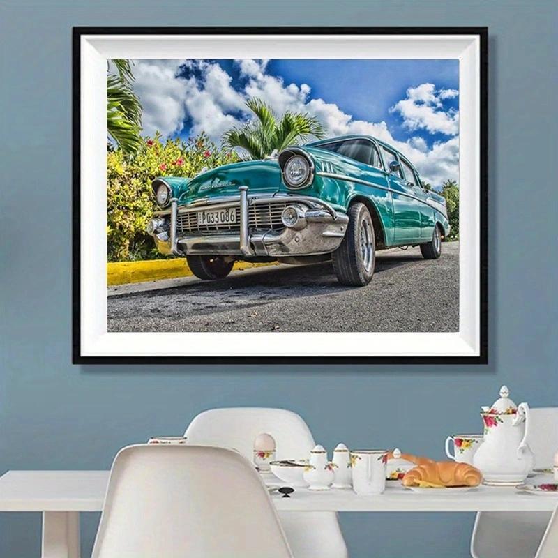 Pictură cu diamant 5D bricolaj cu strasuri 1 buc 11,8 x 15,7 inci, set de pictură cu diamante cu stras mozaic cu model retro, set de picturi cu diamante