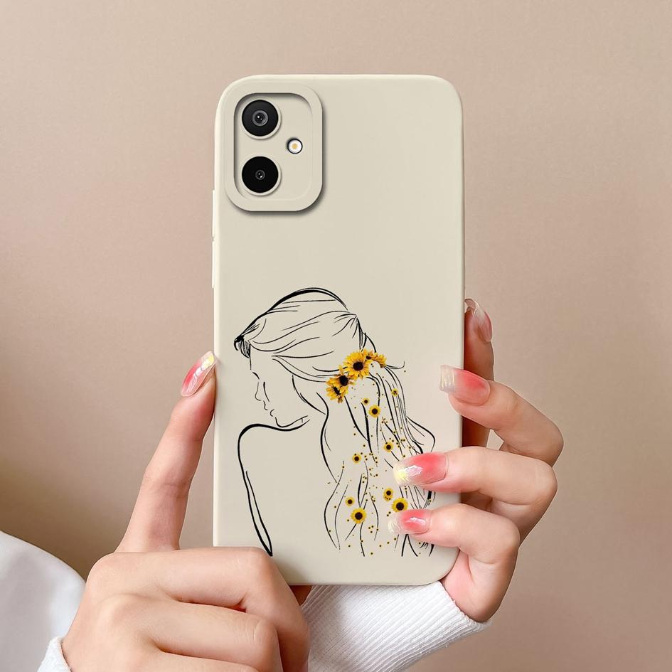 

Phone Case For Samsung Galaxy S25 Edge A06 F06 M06 F16 M16 Beautiful Elegant Girl Pattern Liquid Silicone Anti Fall Protective Shell For Samsung Cover Samsung F16 5G