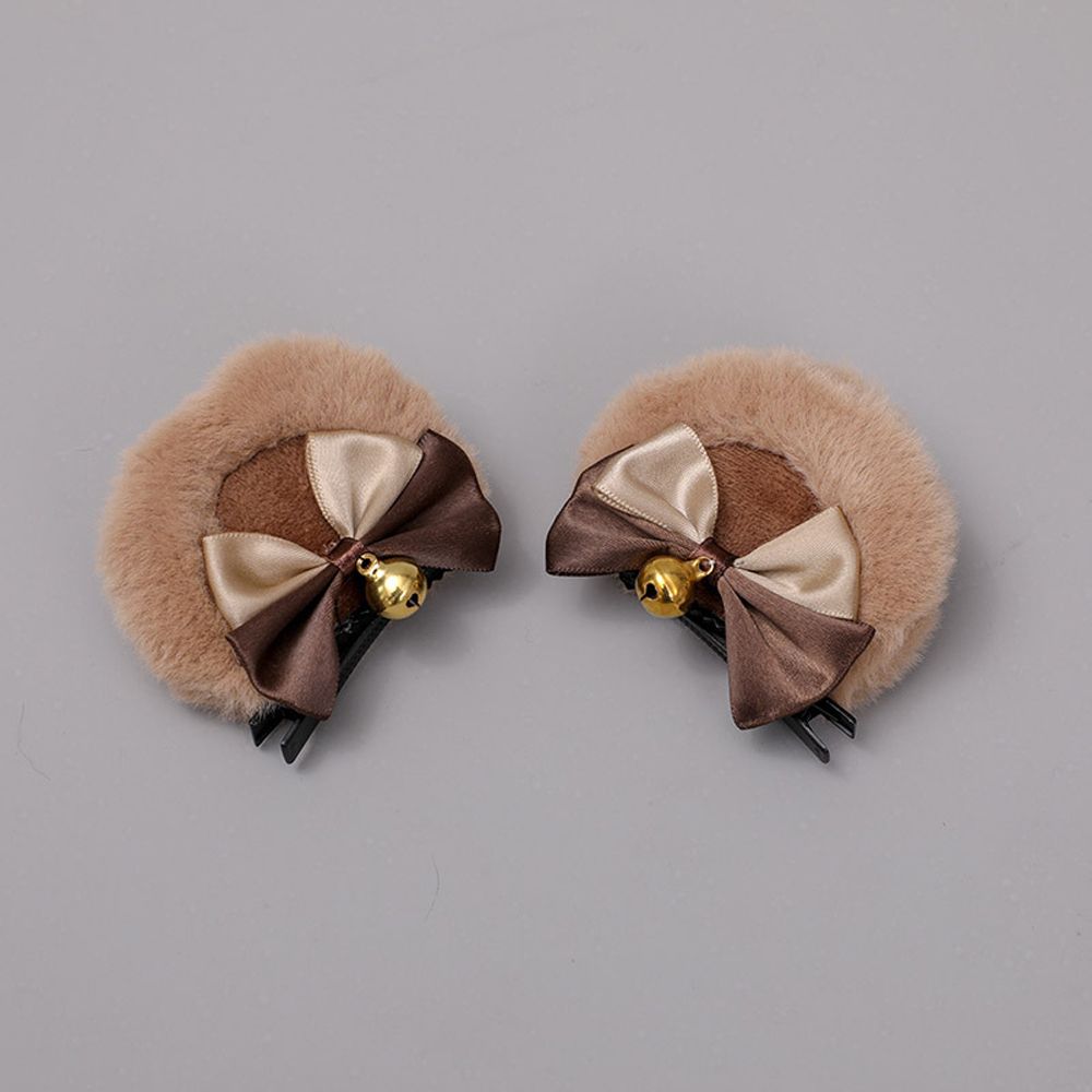 

Kawaii For Women Plush Anime Cosplay Bell Lolita Barrette Animal Hairpins Bear Ears Bow Hair Clip F