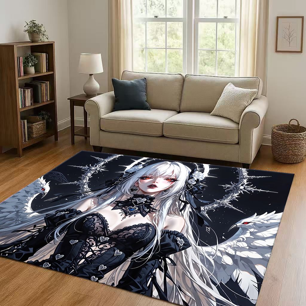 2026 New Gothic Dark Sexy Girls Cartoon Anime Characters Living Room Non-Slip Area Rug Carpet for Bedroom Playroom Sofa,Doormat