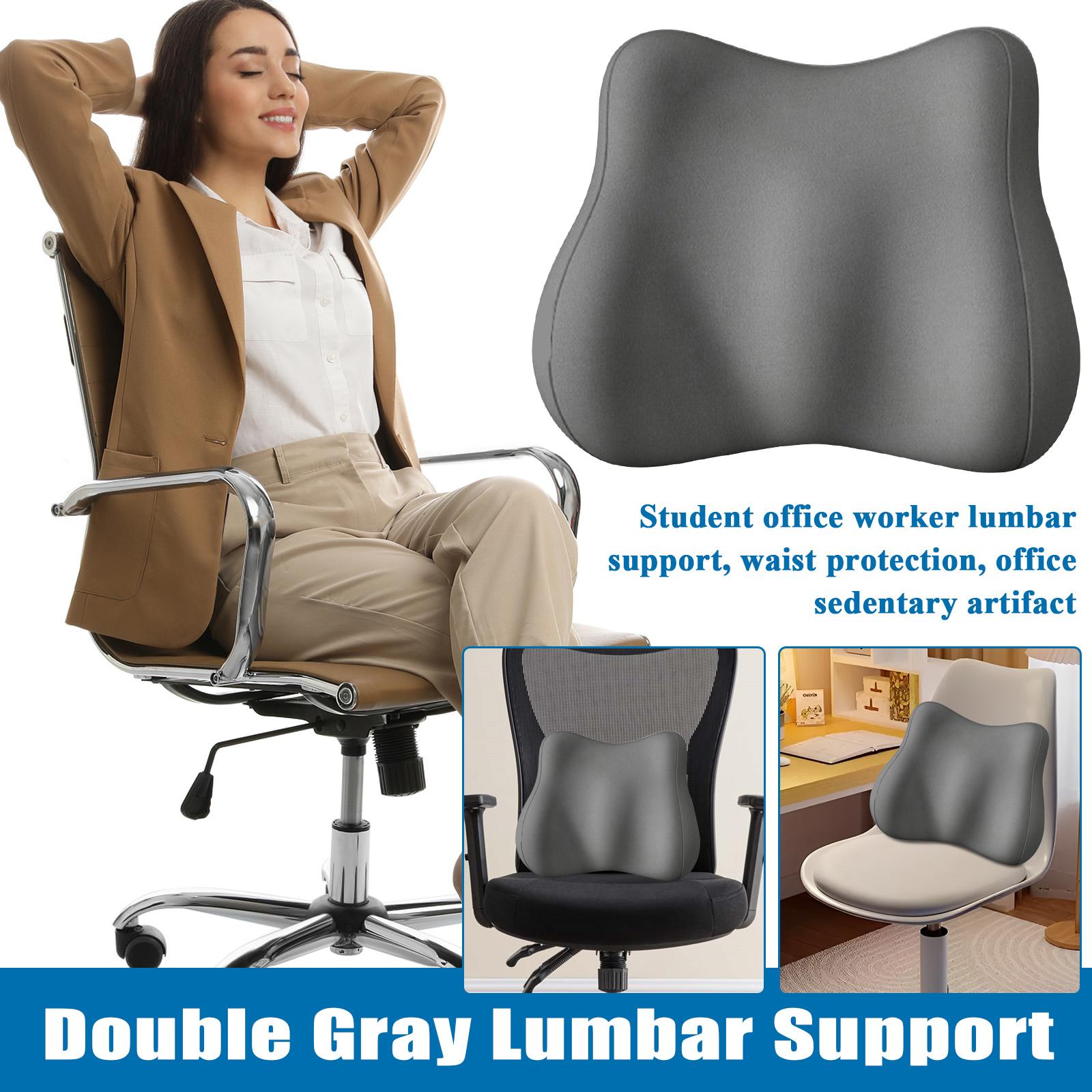 

Двойная серая поясничная поддержка для длительной сидячей позы студентов One Size