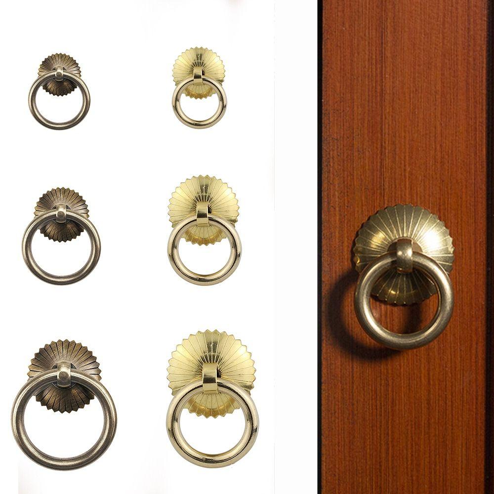 Vintage Handle Pull Rings Ring Bronze Door Knocker Pulls Antique Drawer Knobs Furniture