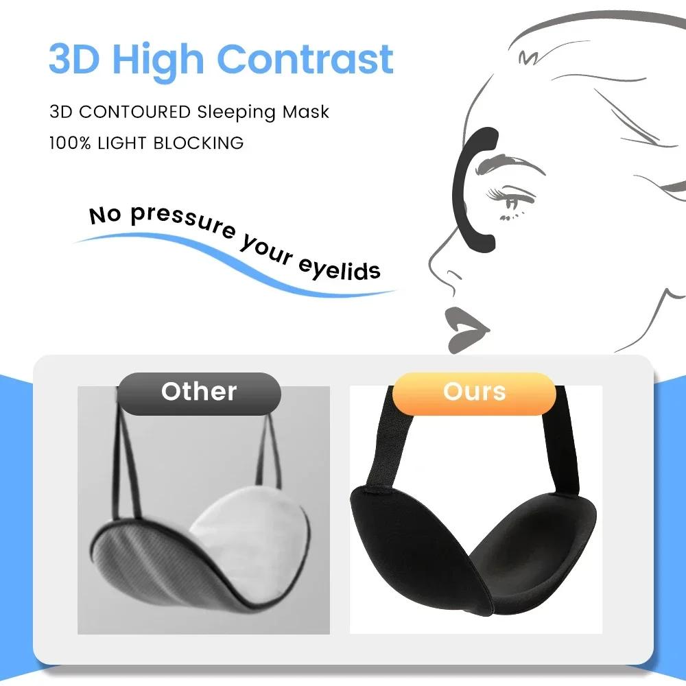 3D Sleeping Eye Mask Shading Breathable Eye Cover Natural Sleeping Eye Mask Memory Foam Block Night Mask Blindfold for Sleep