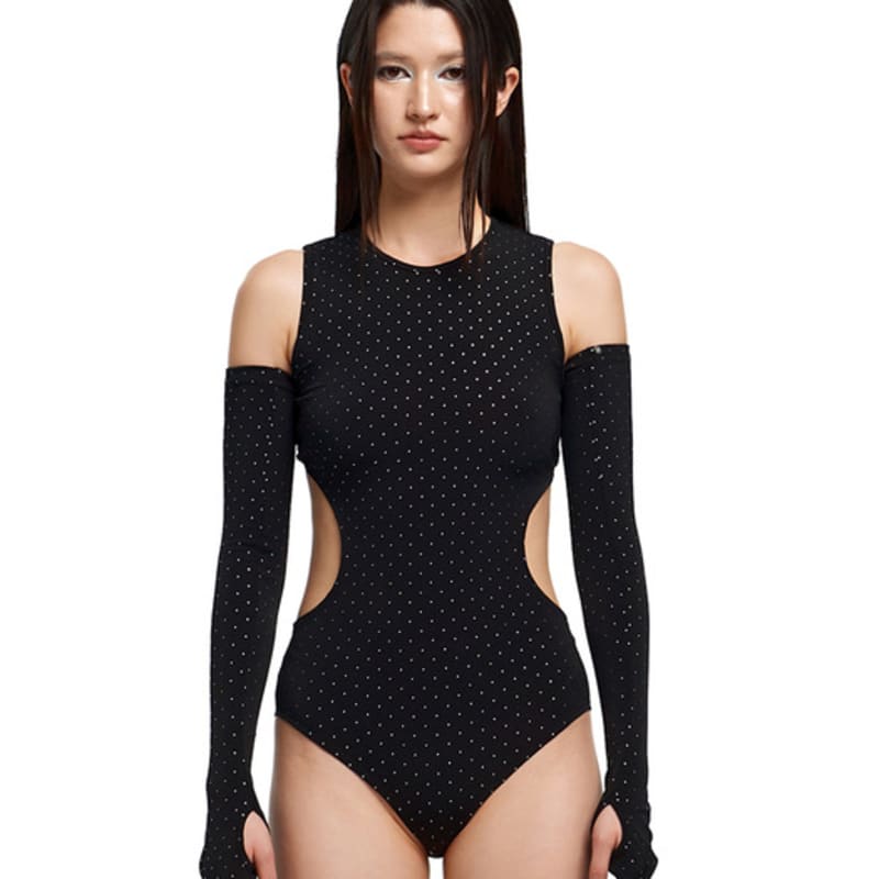 

BAEKRO Эластичные перчатки с серебряными точками (черный) FREE