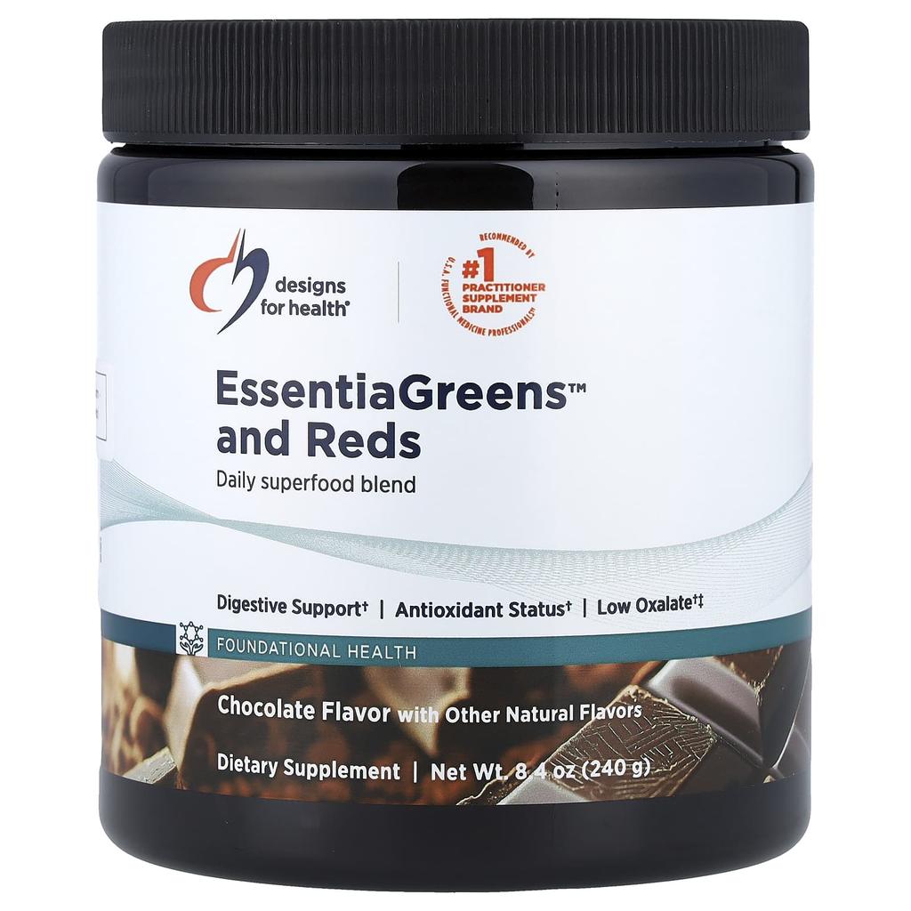 Designs For Health, EssentiaGreens™ and Reds, Chocolate, 8.4 oz (240 g)