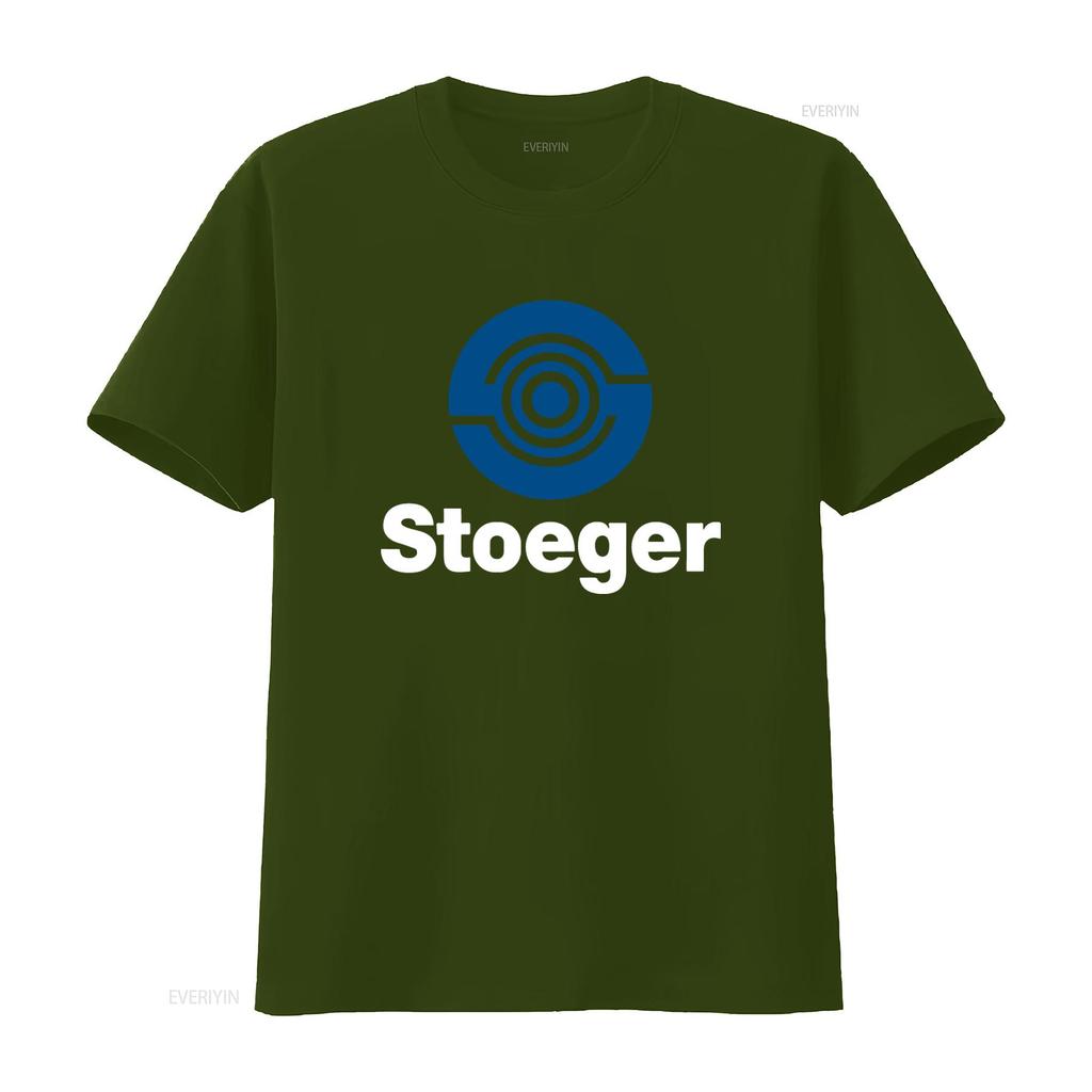 Stoeger Firearms Logo Mens Grey T Shirt Available in Sizes S to 5XL vintage Washed Versatile Soft graphic Unisex Breathable