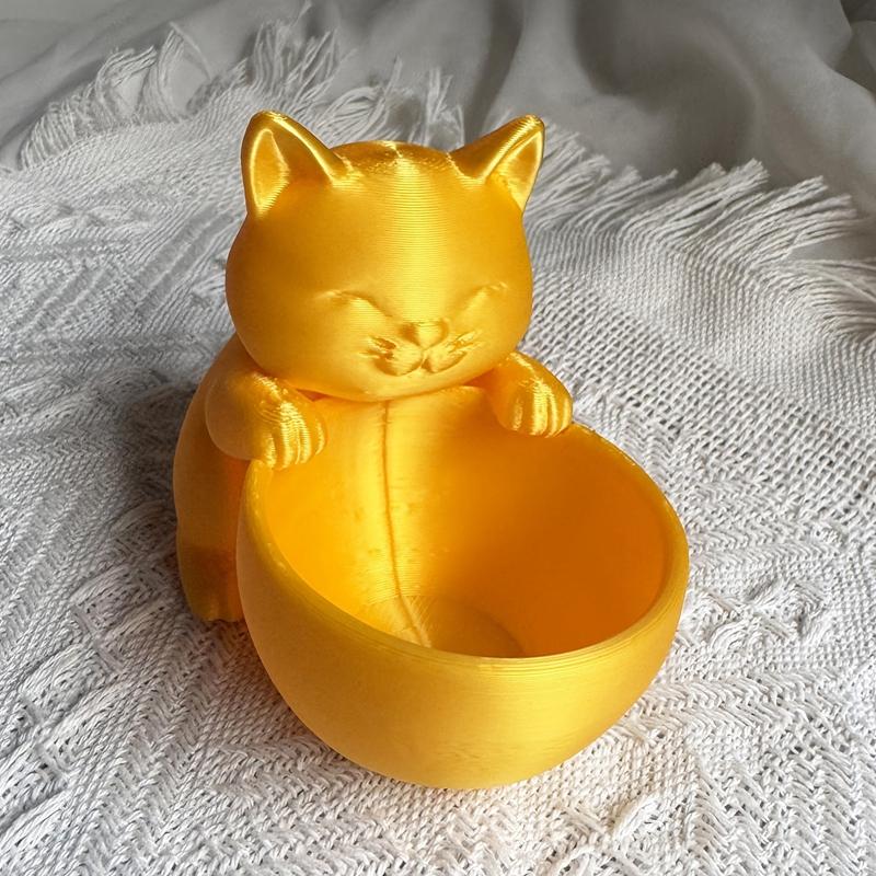 

Напечатанный на 3D-принтере горшок-чаша в форме кошки с дренажными отверстиями для суккулентов, мелких цветов, растений, кактусов, для дома, офиса, рабочего стола. Декоративное украшение.