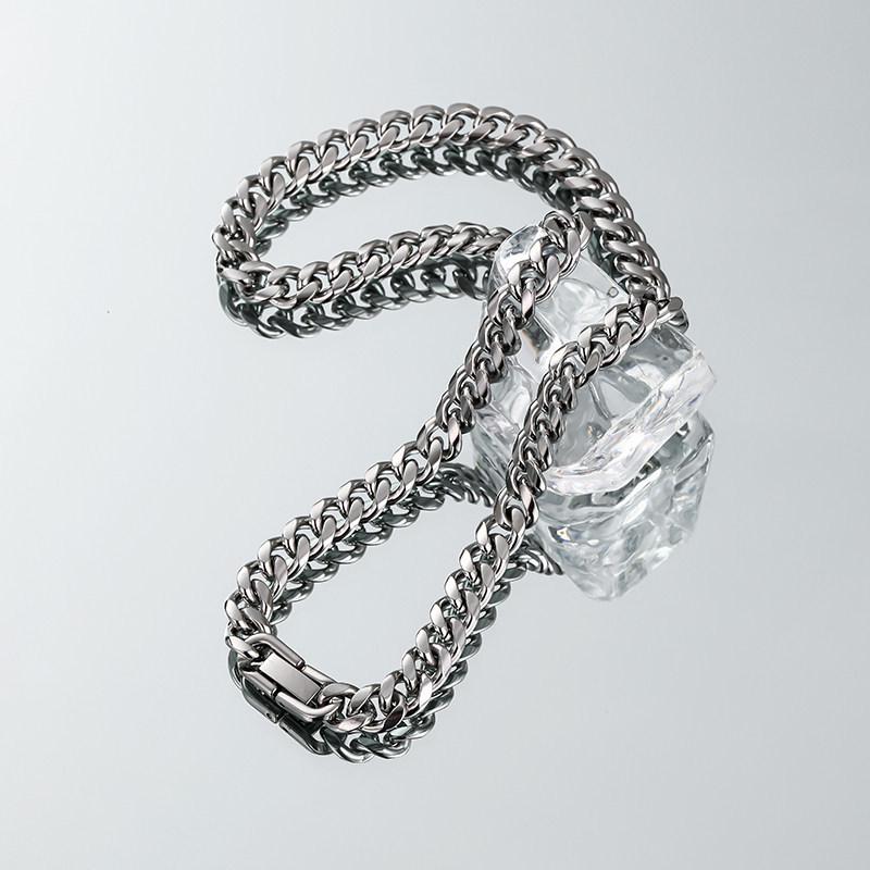 Titanium Steel Colorfast Cuban Chain Necklace for Men - Trendy, Versatile, High-End Accessory
