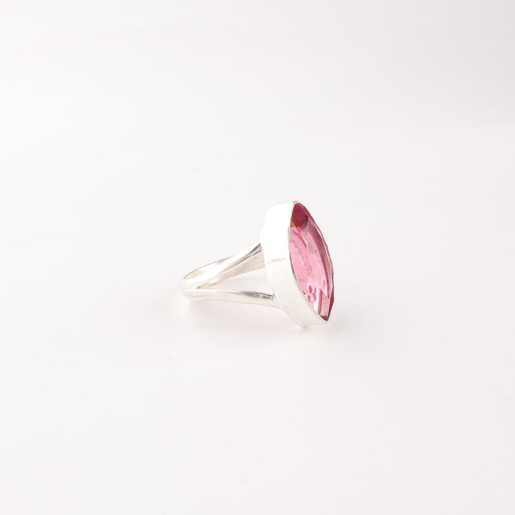 Rosa Turmalin Ädelsten 925 Sterling Silver Smycken Handgjorda Trendiga Ring RR-23-6