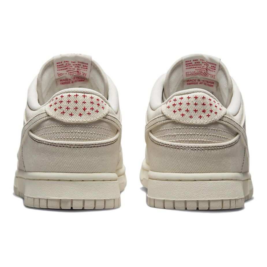 Nike Dunk Low SE Sashiko - Light Orewood Brown Unisex Sneakers Cream University-Red Pale-Ivory DV0834-100