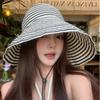 Lightweight Sun Hats Foldable Summer Hats New Stripe Fisherman Hat  Summer Travel