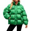 Ladies' Loose Comfortable Casual Fashionable Stand Up Collar Solid Color Long Sleeved Down Jacket